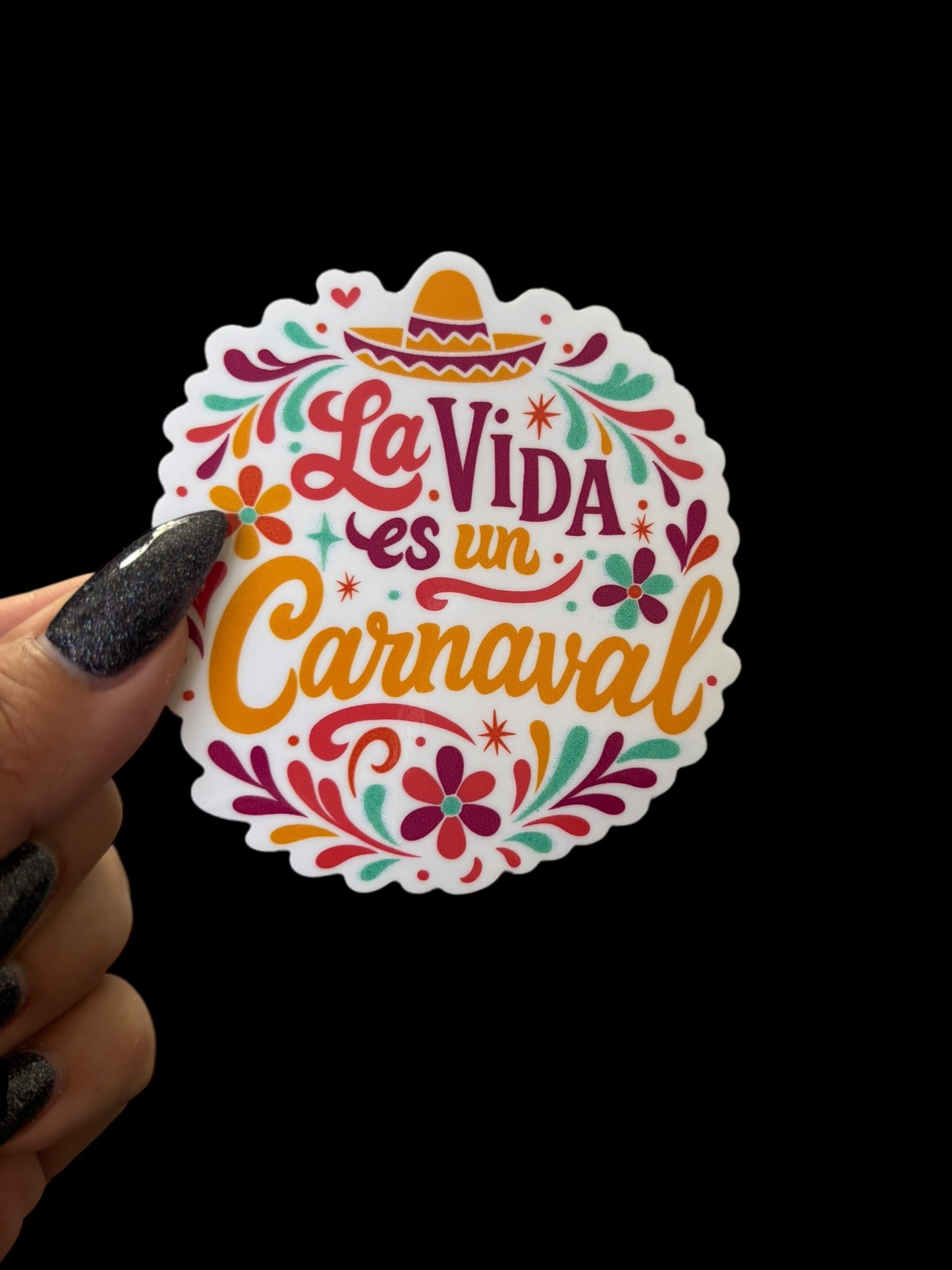 La Vida Es Un Carnaval (white) VINYL STICKER