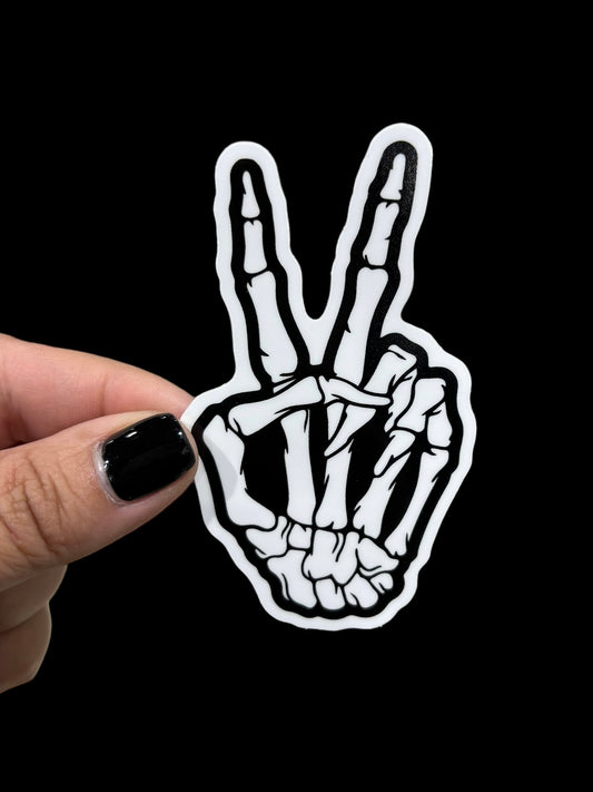 Skeleton Peace Hand Sticker