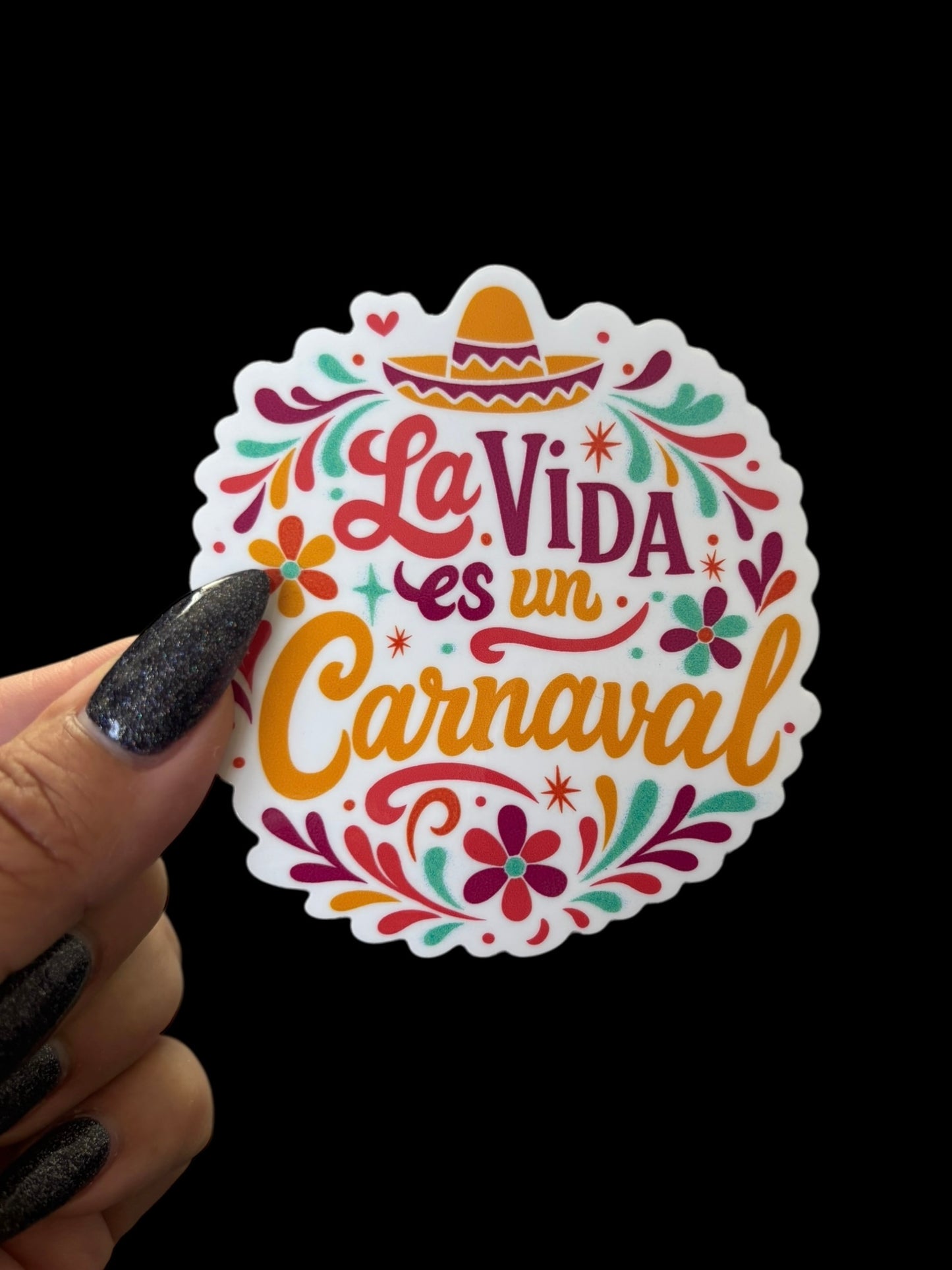 La Vida Es Un Carnaval (white) VINYL STICKER