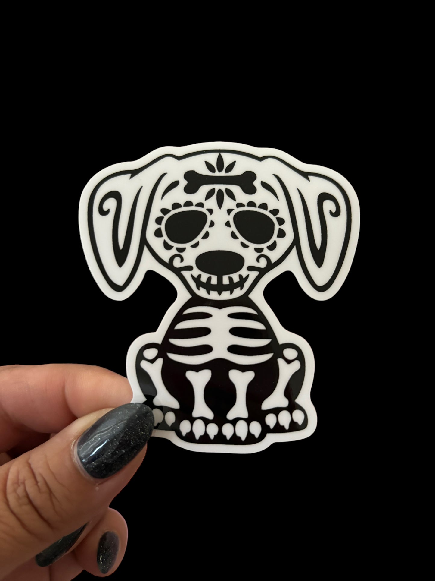 Dog Dia De Los Muertos Vinyl Sticker