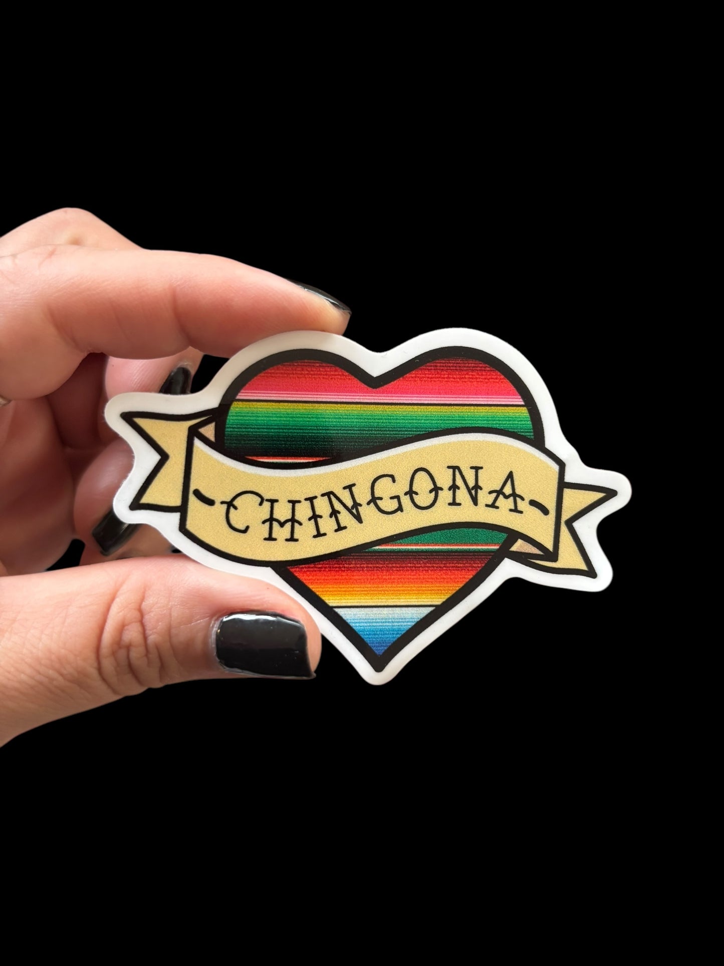 Chingona Vinyl Sticker (Serape)