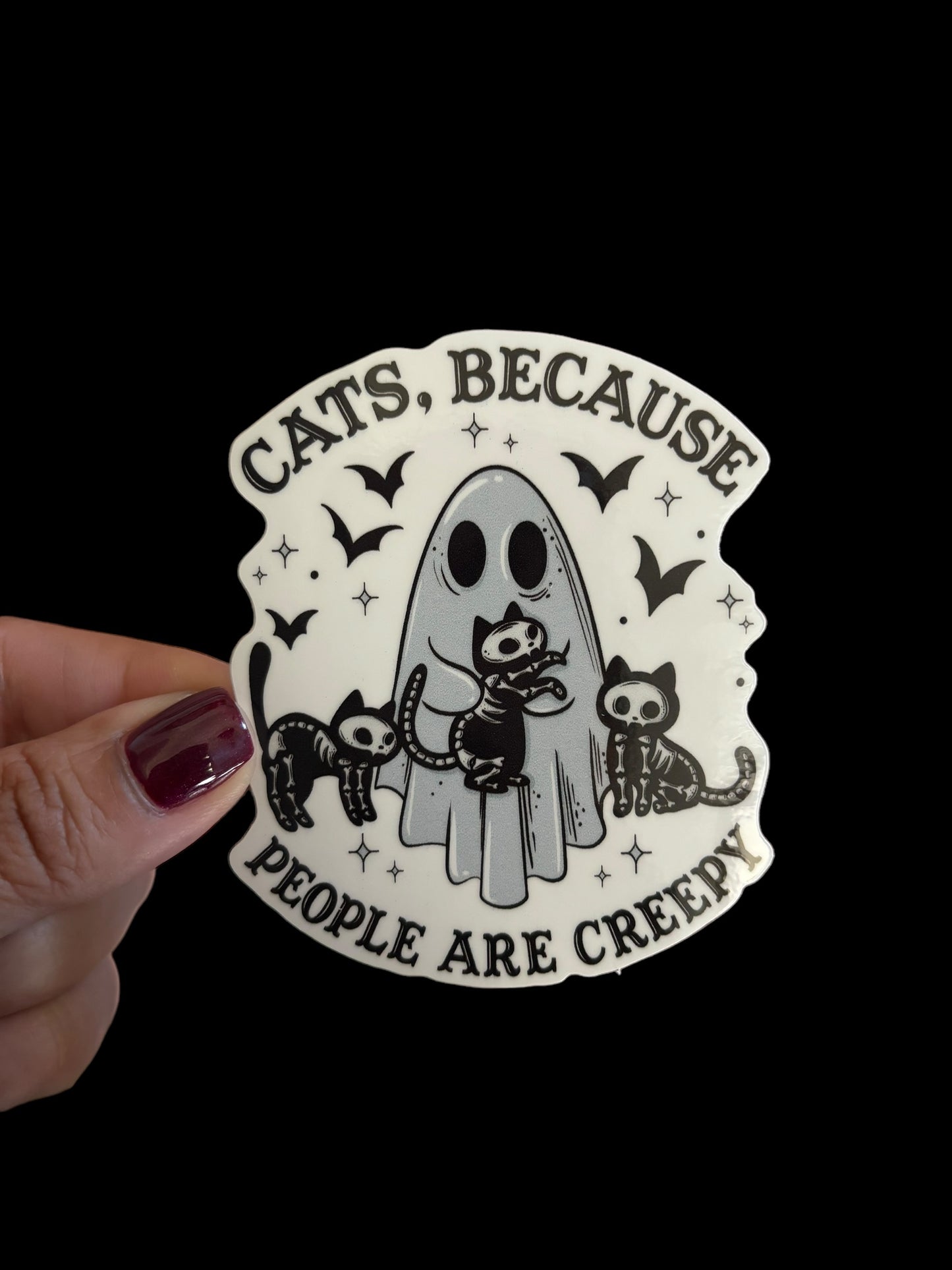 Cats Because People Are Creepy Sticker