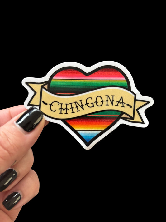 Chingona Vinyl Sticker (Serape)