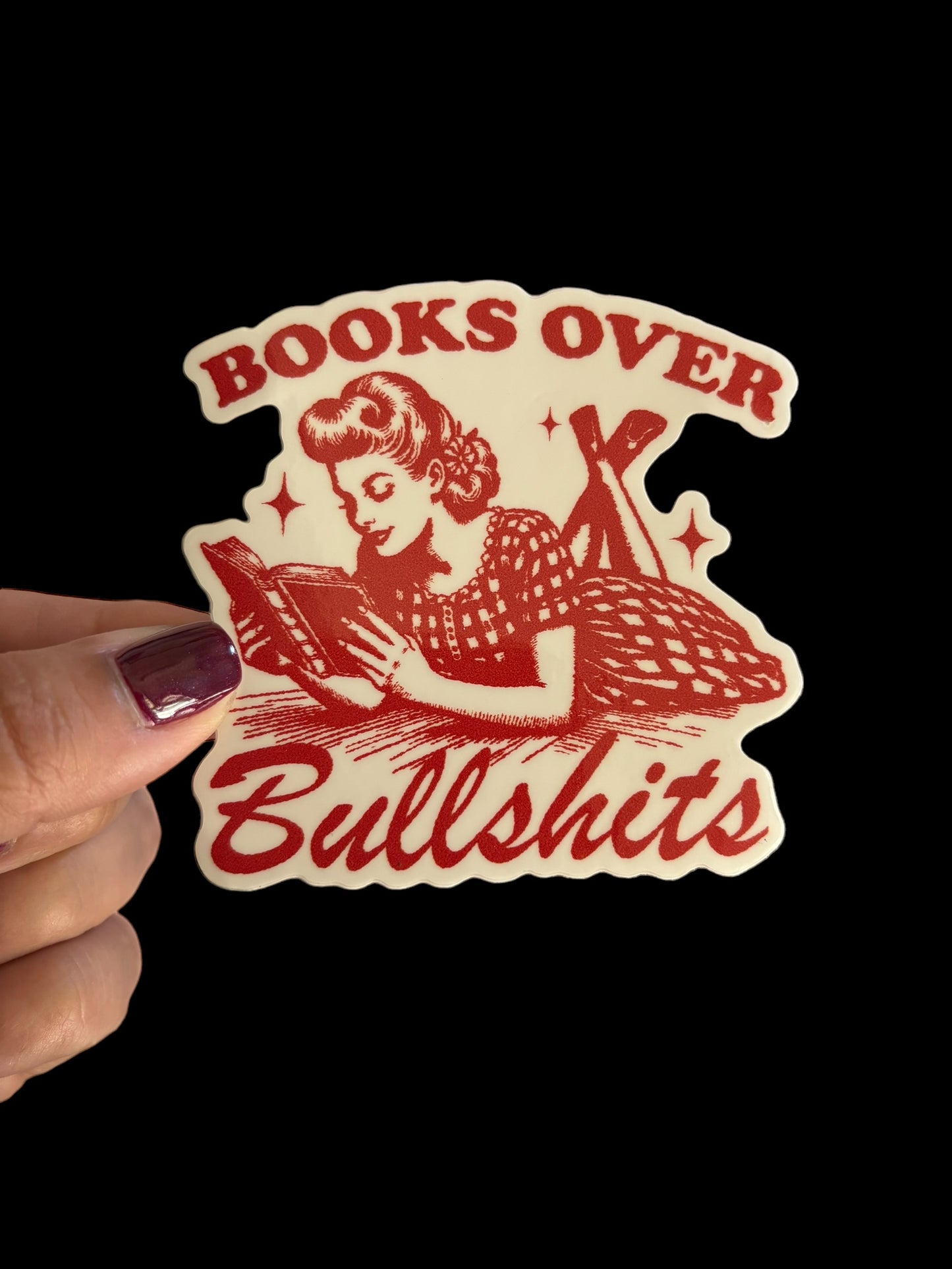 Books Over Bullshit Sticker