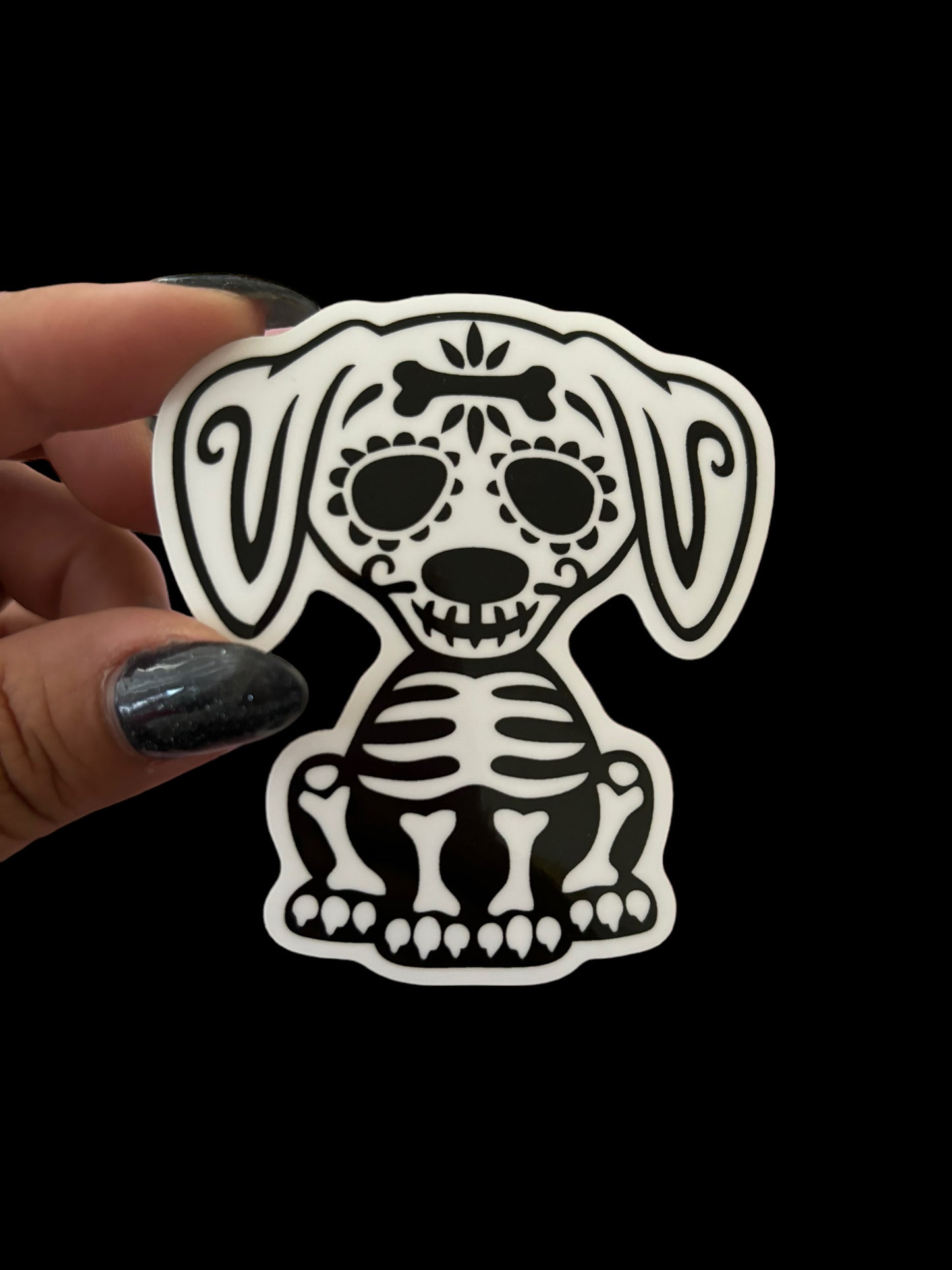 Dog Dia De Los Muertos Vinyl Sticker