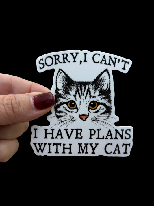 Plans with my cat sticker