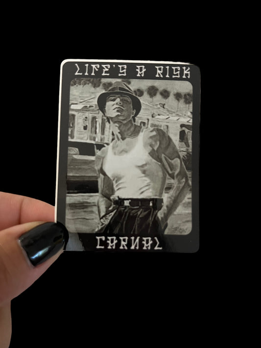 Life’s a risk carnal Sticker