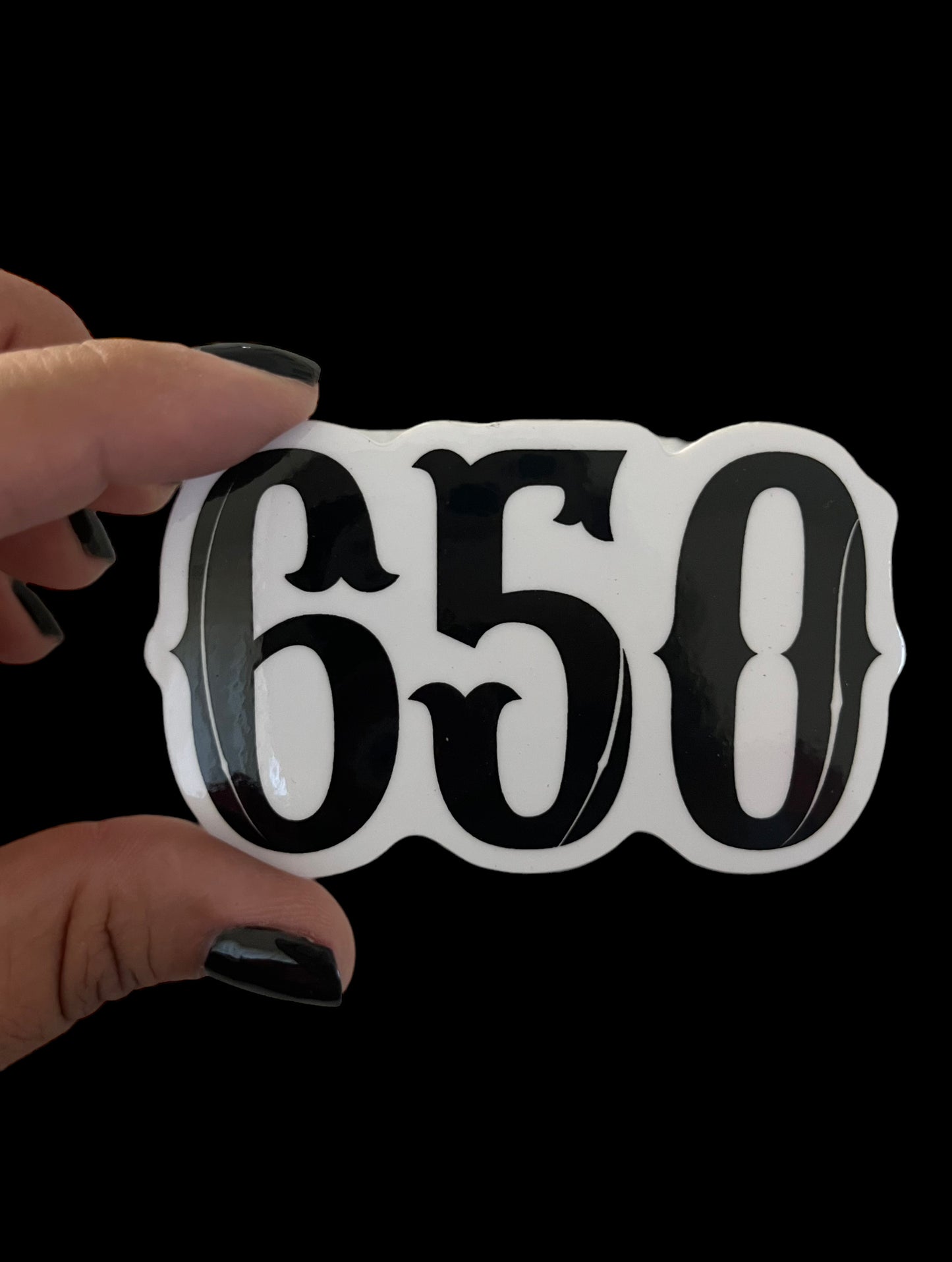 650 Area Code Sticker