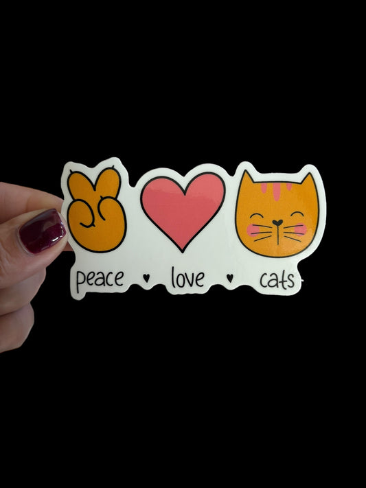 Peace Love Cats Sticker