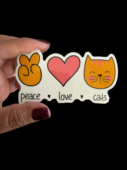 Peace Love Cats Sticker