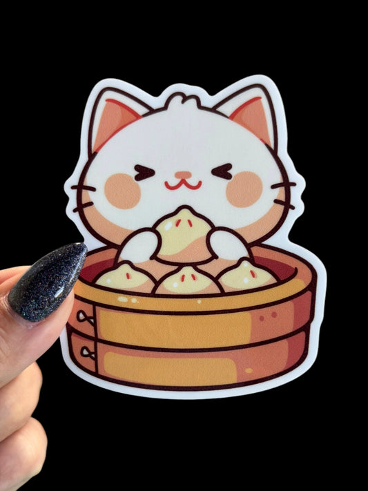 Cat and dumplings Sticker