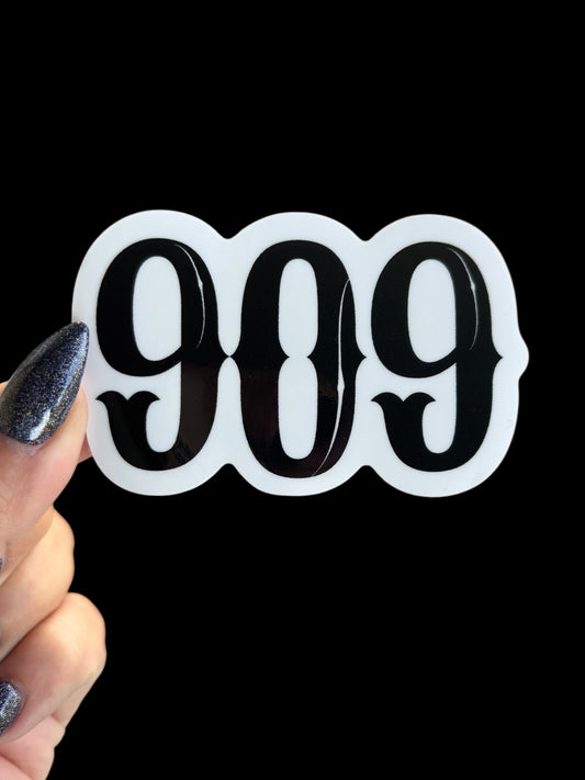 909 Area Code Sticker